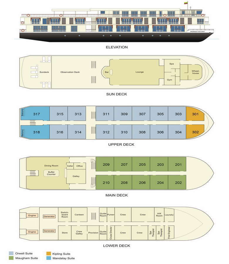 Myanmar-Irrawaddy-Explorer- 1Ship-Plan Irrawaddy Explorer Cruise