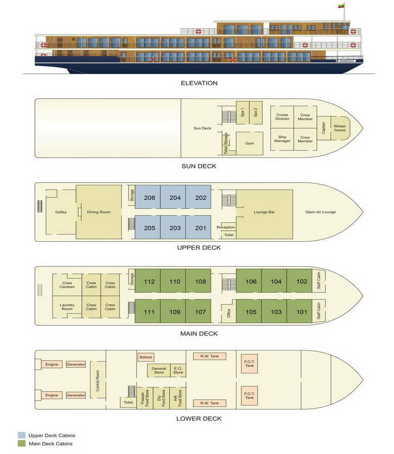 Myanmar-Paukan-Princess- 1Ship-Plan Paukan Princess Cruise