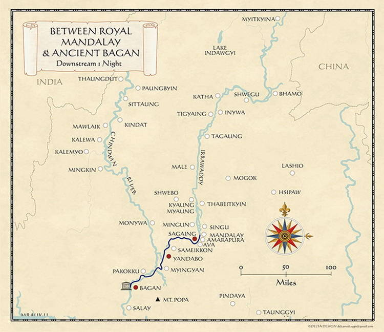 Myanmar-Paukan-Princess- 1map-1night Paukan Princess Cruise