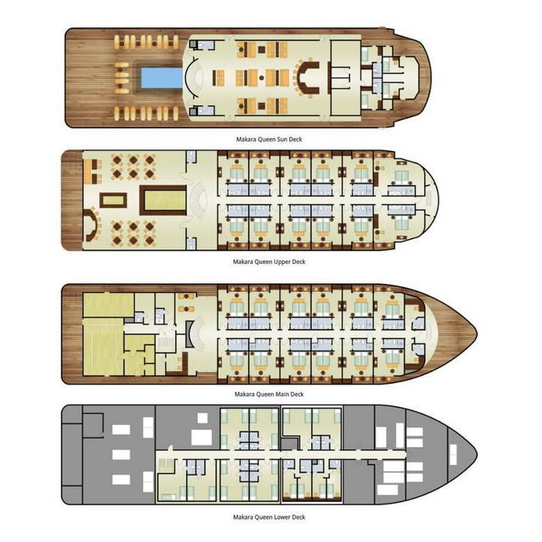 Myanmar-Makara-Queen- deck-plan Makara Queen Cruise